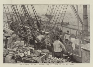 The Wreck of the Eider, the Salvage Corps at Work